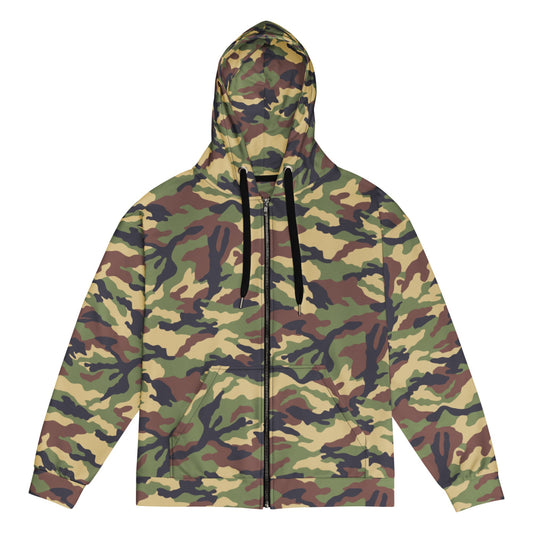 North Korean Woodland CAMO Unisex zip hoodie - Zip Hoodie