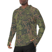 Northern Woodland Finnish M05 Inspired CAMO Mens Sunscreen Sports Hoodie With Thumb Holes - S / White