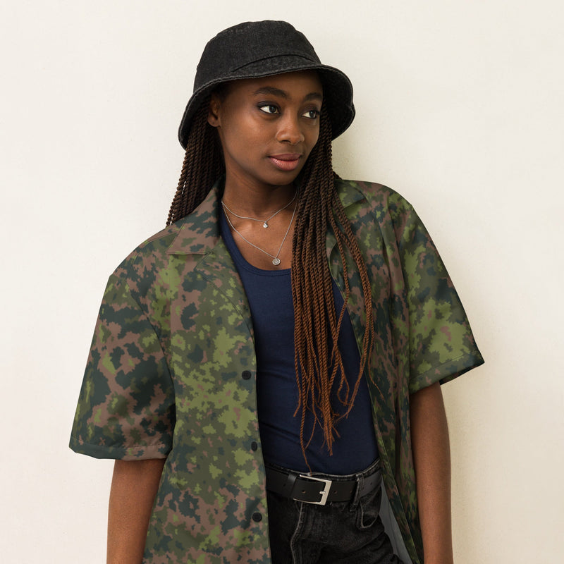 Northern Woodland Finnish M05 Inspired CAMO Unisex Short-Sleeve Button Shirt - Button-Up