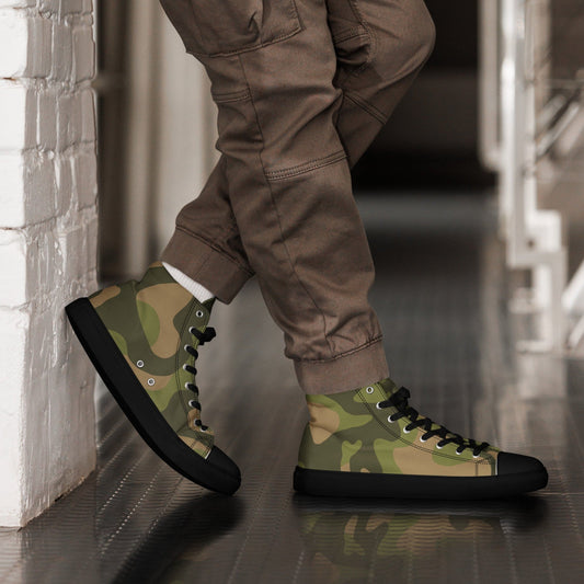 Norwegian M98 CAMO Men’s high top canvas shoes - Black / 5 - Mens High Top Canvas Shoes