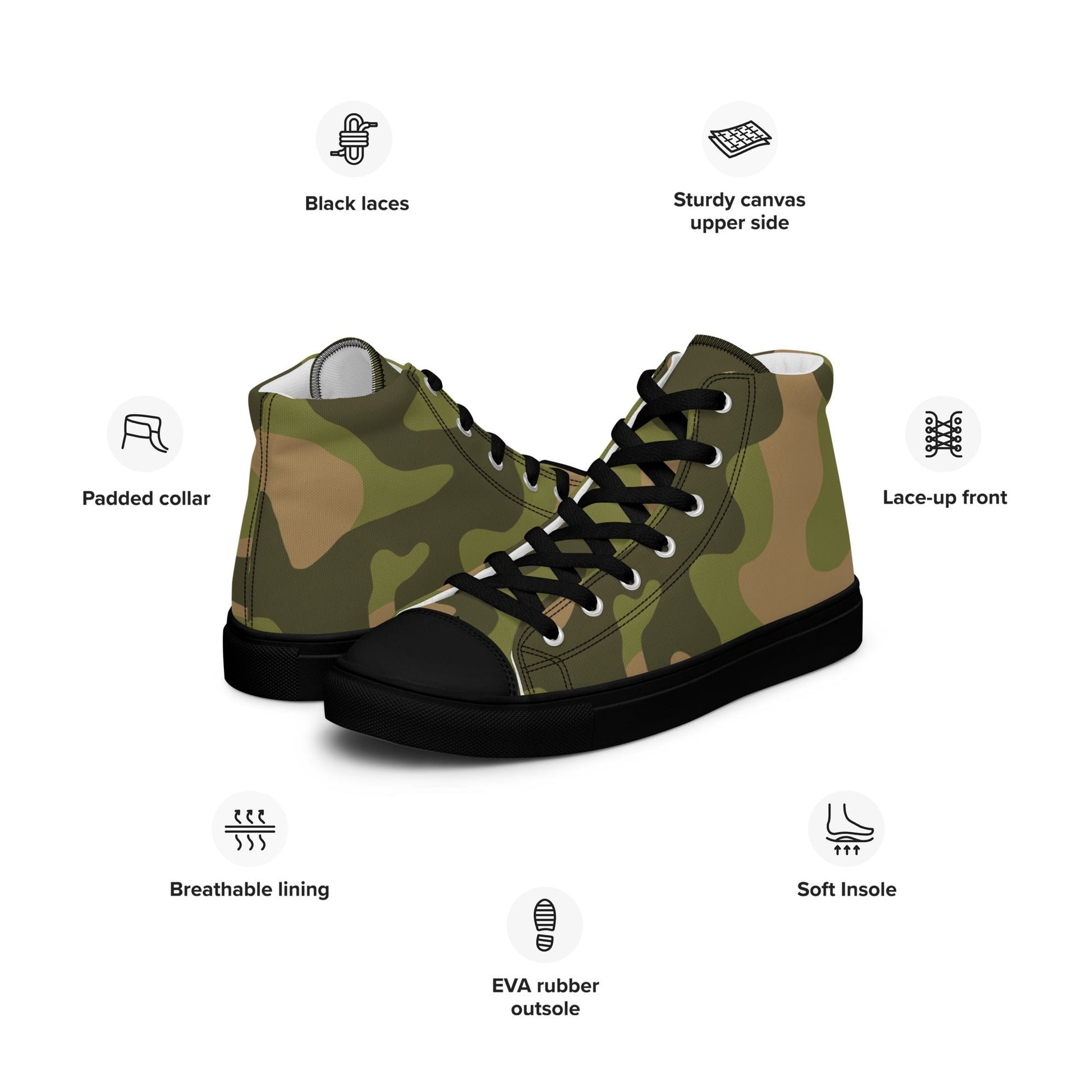 Norwegian M98 CAMO Mens high top canvas shoes - High Top Canvas Shoes
