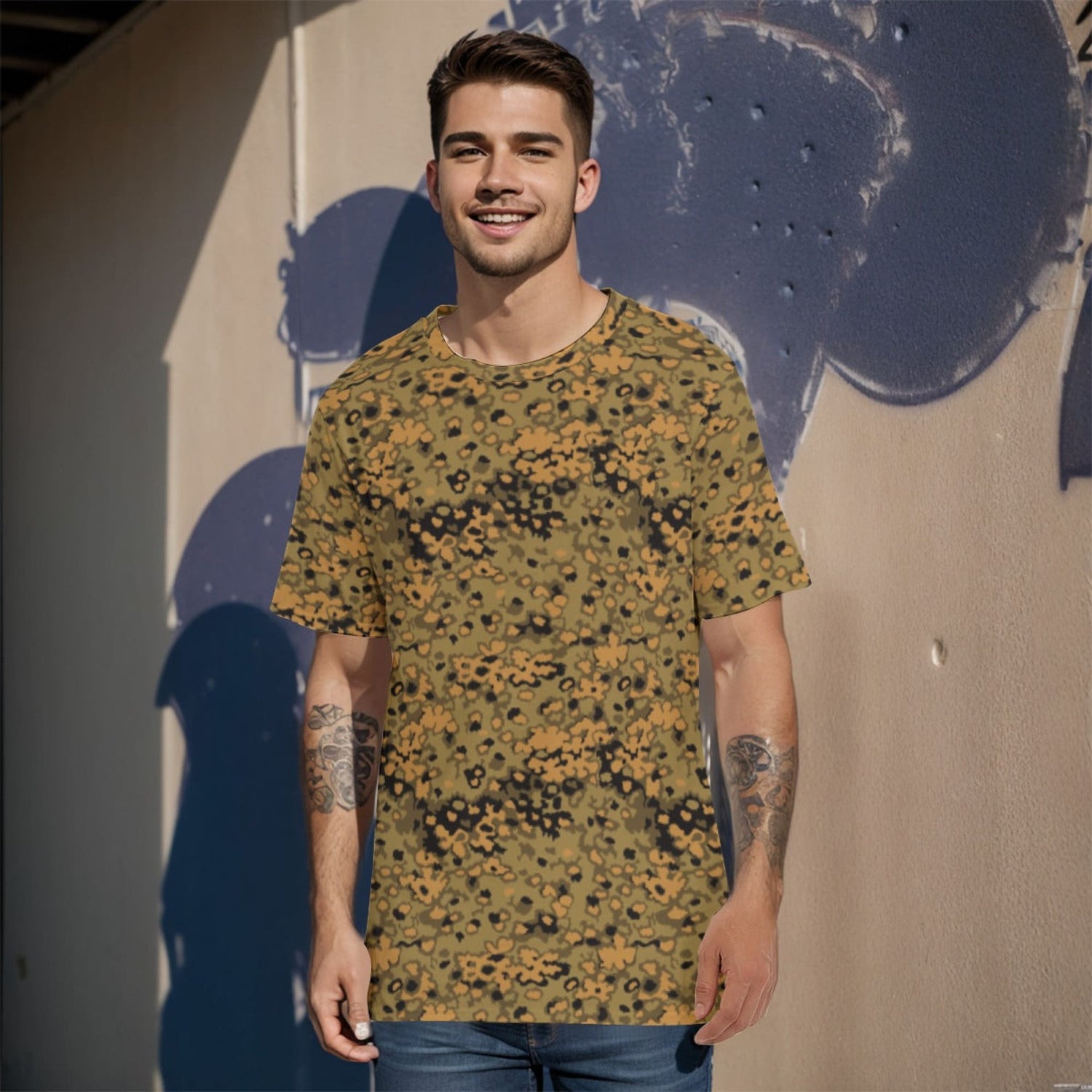 Oak Leaf Eichenlaubmuster Autumn CAMO Mens 100% Cotton T-Shirt - XS / White - T-Shirts