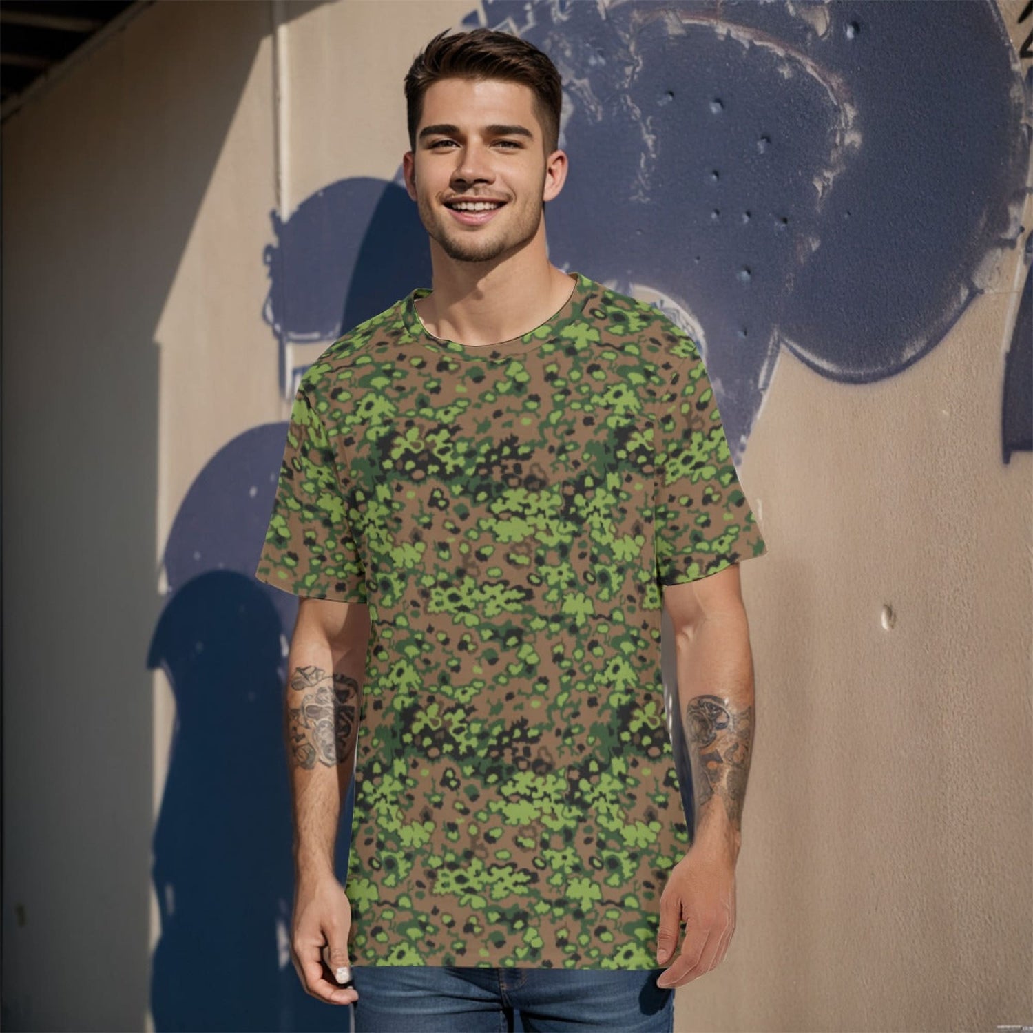 Oak Leaf Eichenlaubmuster Spring CAMO Mens 100% Cotton T-Shirt - XS / White - T-Shirts