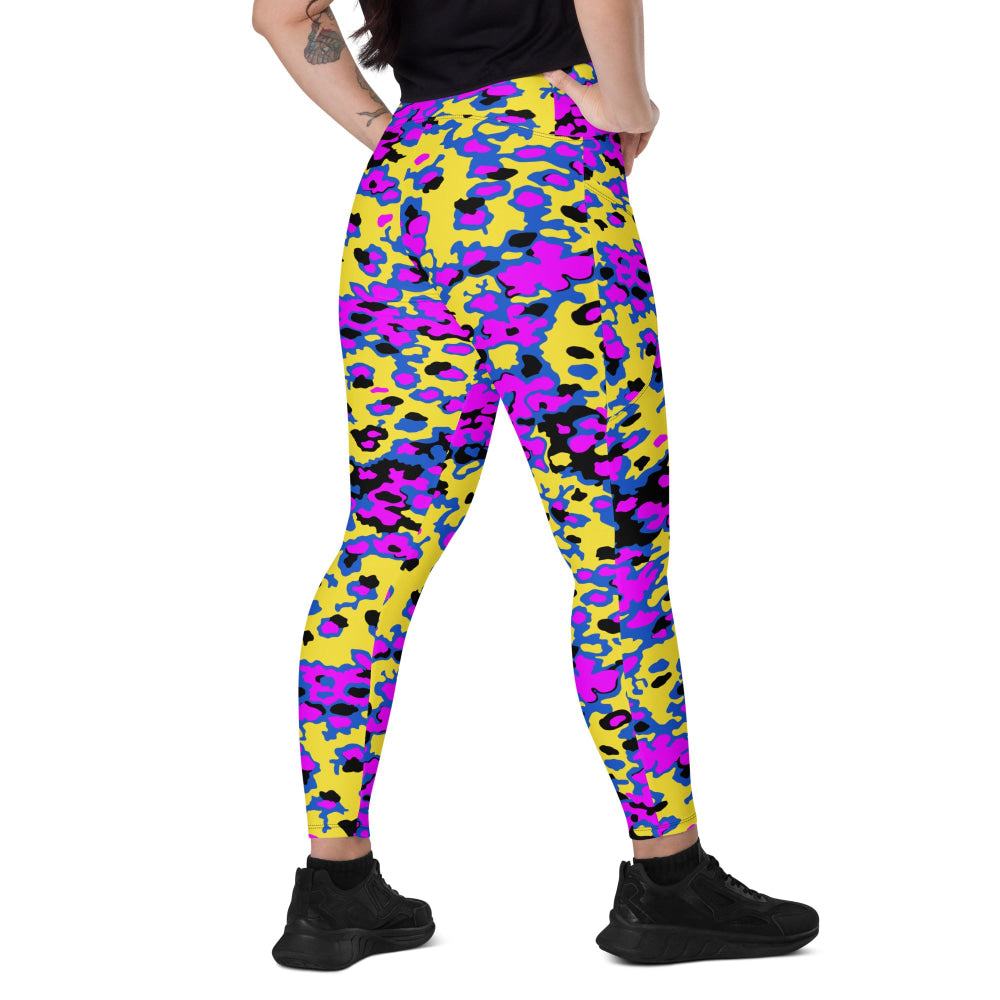 Oakleaf Glow-Oak Fuschia CAMO Leggings with pockets - 2XS - Womens With Pockets