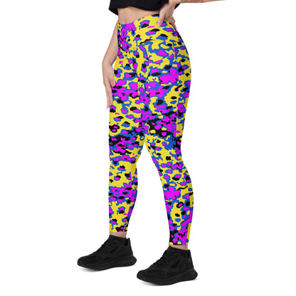 Oakleaf Glow-Oak Fuschia CAMO Leggings with pockets - Womens With Pockets