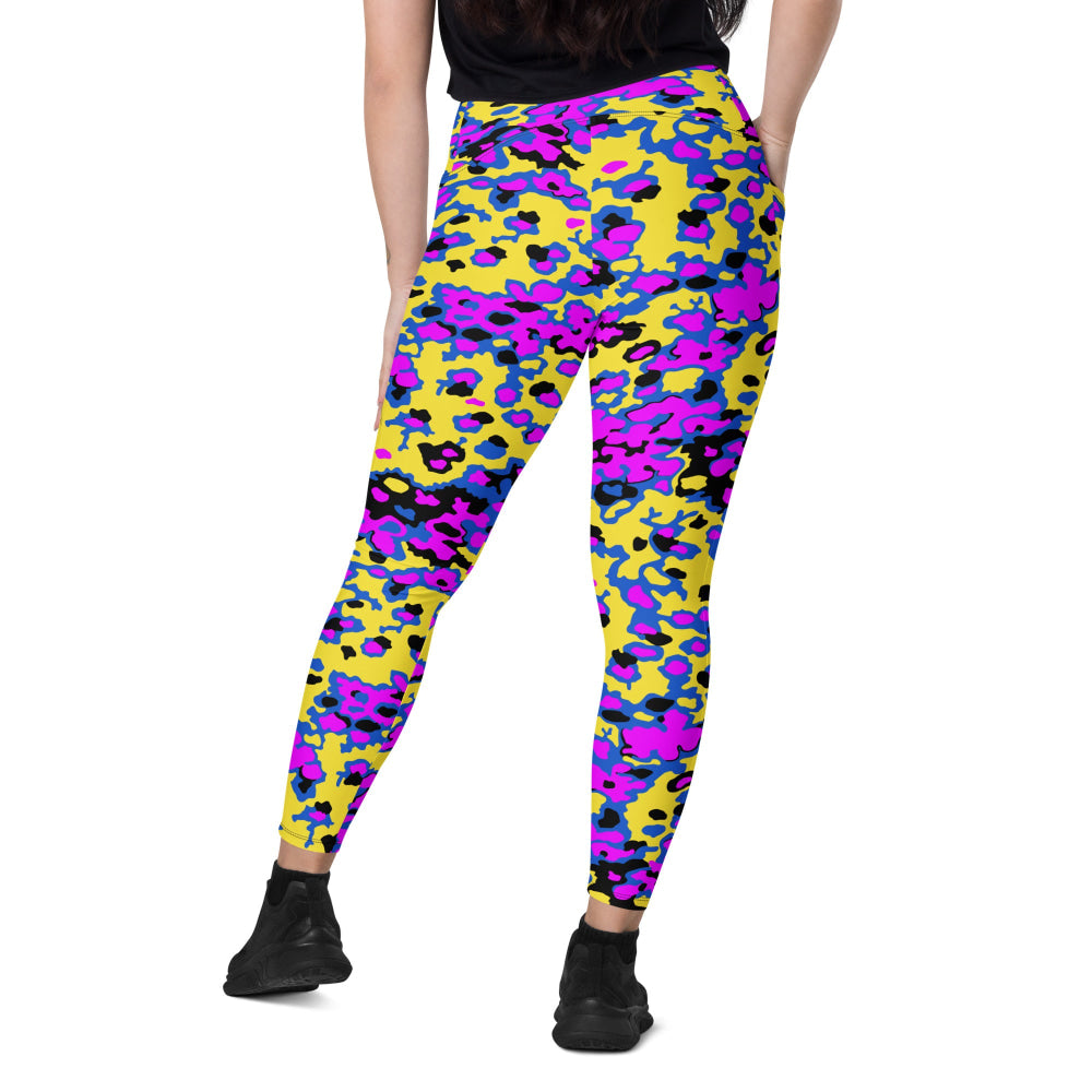 Oakleaf Glow-Oak Fuschia CAMO Leggings with pockets - Womens With Pockets