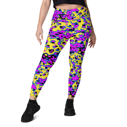 Oakleaf Glow-Oak Fuschia CAMO Leggings with pockets - Womens With Pockets