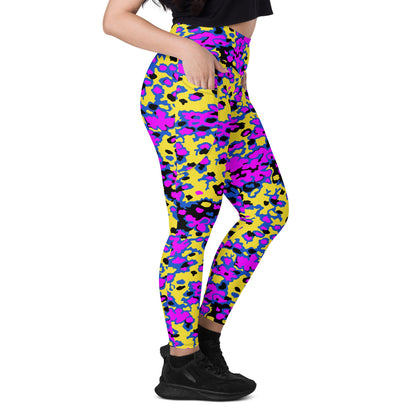 Oakleaf Glow-Oak Fuschia CAMO Leggings with pockets - Womens With Pockets