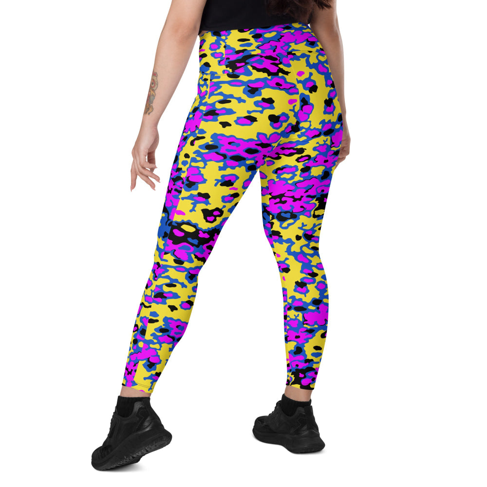 Oakleaf Glow-Oak Fuschia CAMO Leggings with pockets - Womens With Pockets