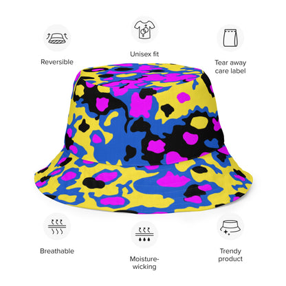 Oakleaf Glow-Oak Fuschia CAMO Reversible bucket hat - Bucket Hat