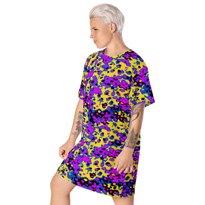 Oakleaf Glow-Oak Fuschia CAMO T-shirt dress - Womens T-Shirt Dress