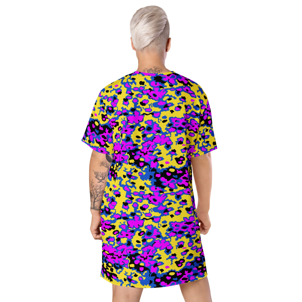 Oakleaf Glow-Oak Fuschia CAMO T-shirt dress - Womens T-Shirt Dress