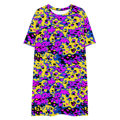 Oakleaf Glow-Oak Fuschia CAMO T-shirt dress - Womens T-Shirt Dress