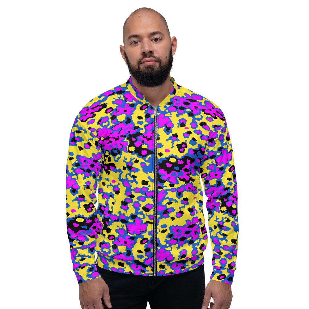 Oakleaf Glow-Oak Fuschia CAMO Unisex Bomber Jacket