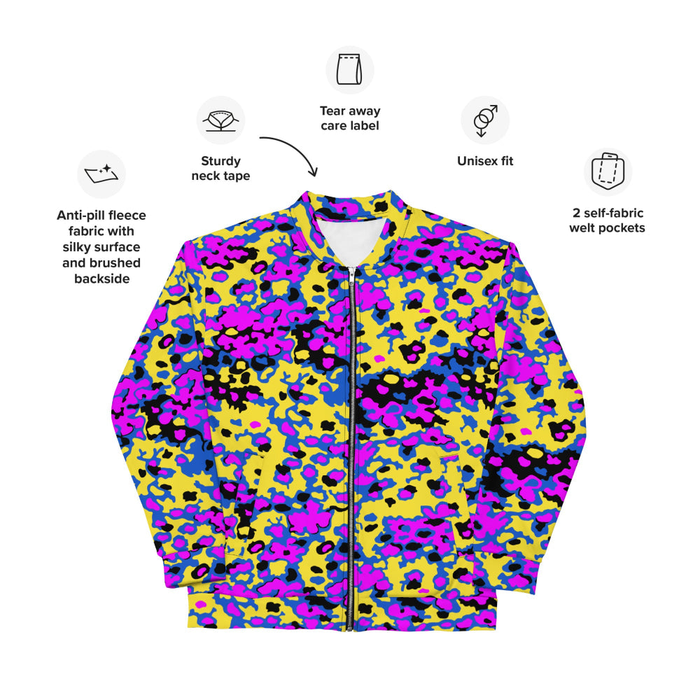 Oakleaf Glow-Oak Fuschia CAMO Unisex Bomber Jacket