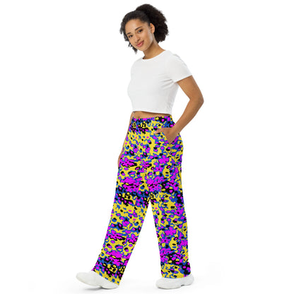 Oakleaf Glow-Oak Fuschia CAMO unisex wide-leg pants - Unisex Wide-Leg Pants