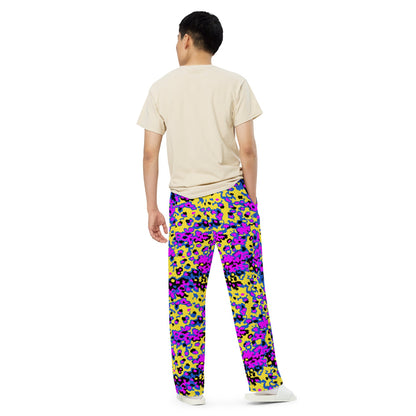 Oakleaf Glow-Oak Fuschia CAMO unisex wide-leg pants - Unisex Wide-Leg Pants