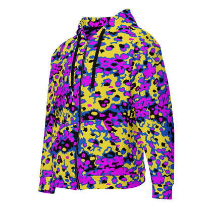 Oakleaf Glow-Oak Fuschia CAMO Unisex zip hoodie - 2XS - Zip Hoodie