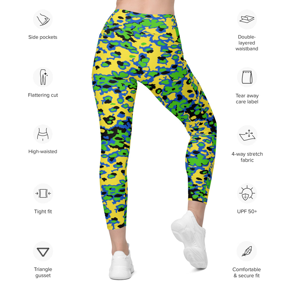 Oakleaf Glow-Oak Green CAMO Leggings with pockets - Womens With Pockets