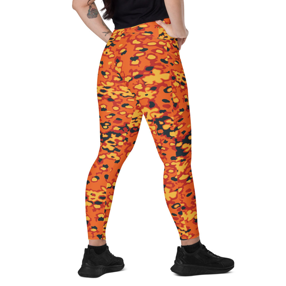 Oakleaf Glow-Oak Hunter Orange CAMO Leggings with pockets - 2XS - Womens With Pockets