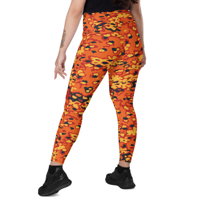 Oakleaf Glow-Oak Hunter Orange CAMO Leggings with pockets - Womens With Pockets