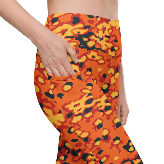 Oakleaf Glow-Oak Hunter Orange CAMO Leggings with pockets - Womens With Pockets