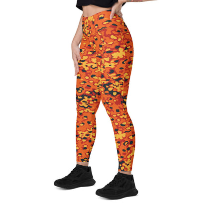 Oakleaf Glow-Oak Hunter Orange CAMO Leggings with pockets - Womens With Pockets