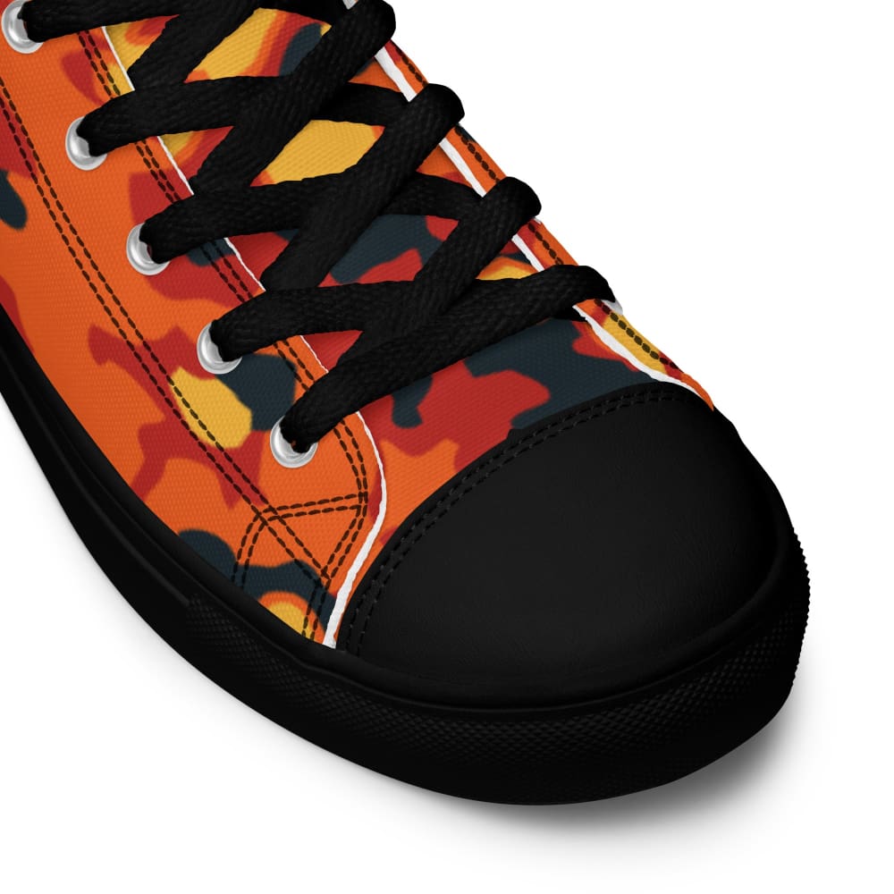 Oakleaf Glow-Oak Hunter Orange CAMO Men’s high top canvas shoes
