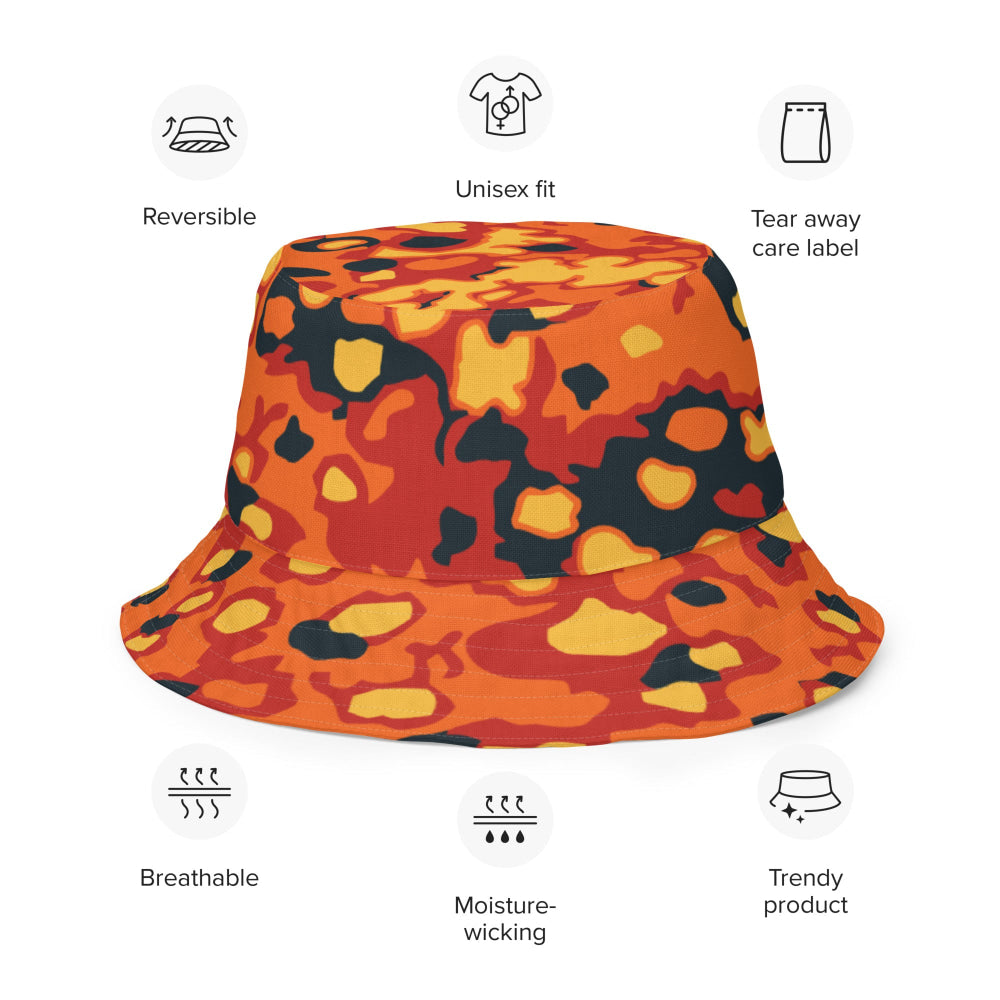 Oakleaf Glow-Oak Hunter Orange CAMO Reversible bucket hat - Bucket Hat