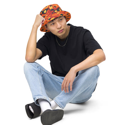 Oakleaf Glow-Oak Hunter Orange CAMO Reversible bucket hat - Bucket Hat