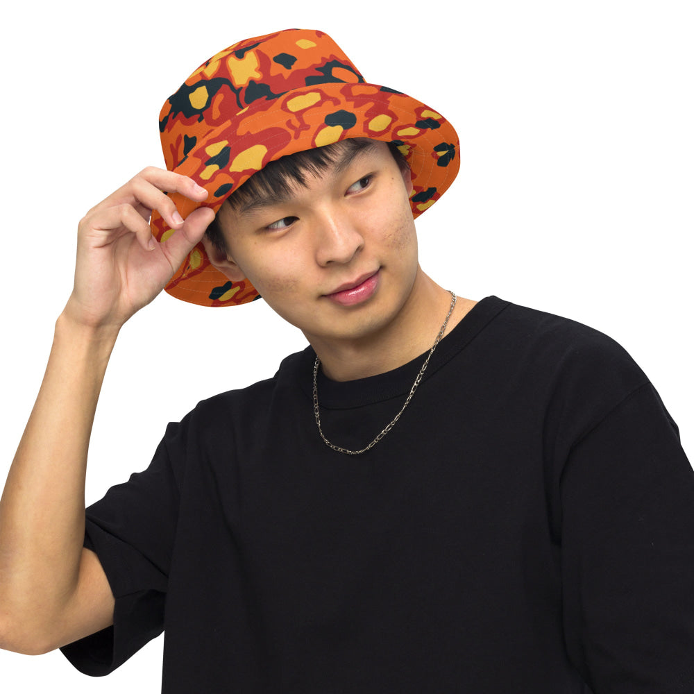 Oakleaf Glow-Oak Hunter Orange CAMO Reversible bucket hat - Bucket Hat