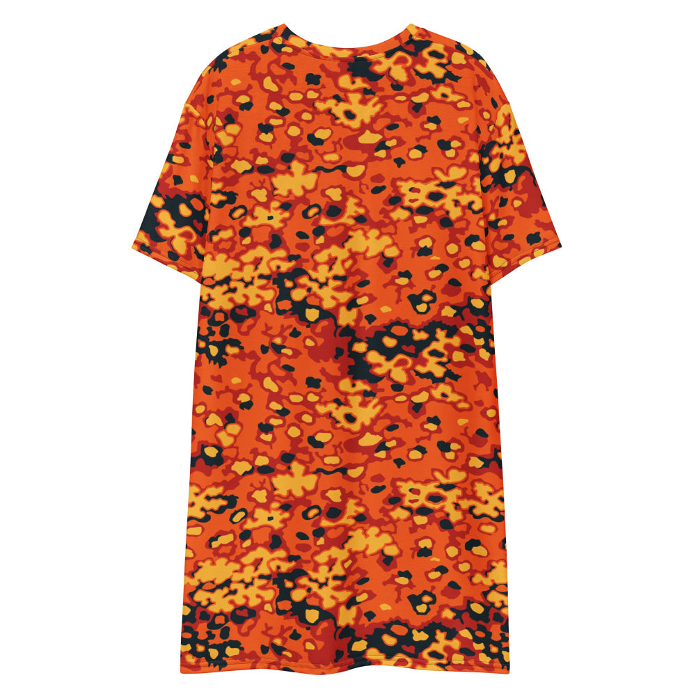 Oakleaf Glow-Oak Hunter Orange CAMO T-shirt dress - Womens T-Shirt Dress