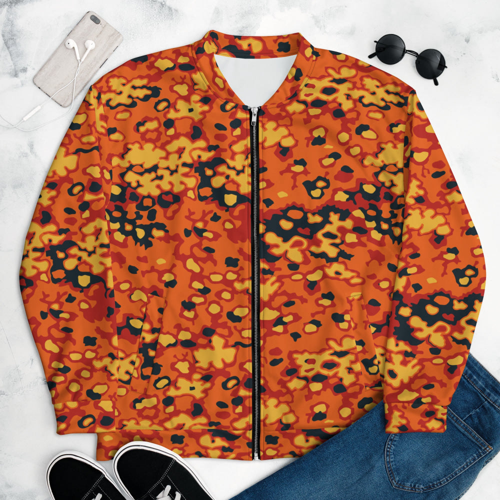 Oakleaf Glow-Oak Hunter Orange CAMO Unisex Bomber Jacket - XS