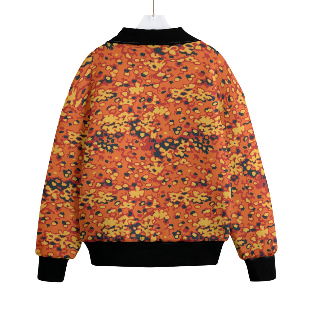 Oakleaf Glow-Oak Hunter Orange CAMO Unisex Fleece Knitted Bomber Jacket