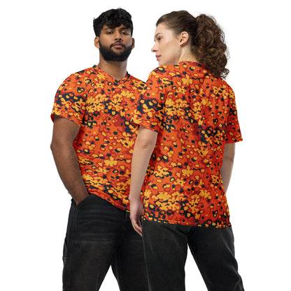 Oakleaf Glow-Oak Hunter Orange CAMO unisex sports jersey - 2XS - Unisex Sports Jersey