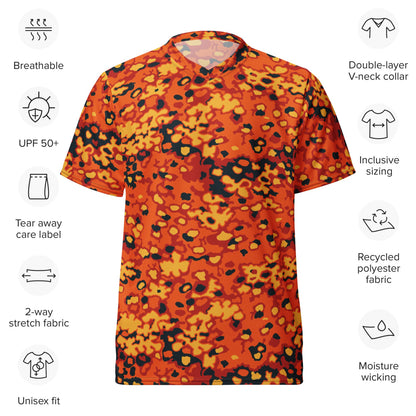 Oakleaf Glow-Oak Hunter Orange CAMO unisex sports jersey - Unisex Sports Jersey