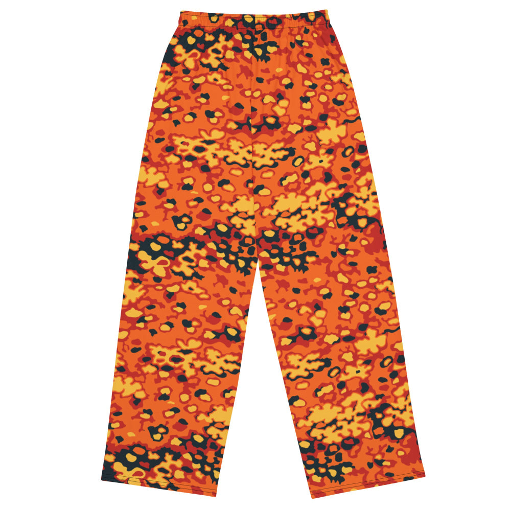 Oakleaf Glow-Oak Hunter Orange CAMO unisex wide-leg pants - Unisex Wide-Leg Pants