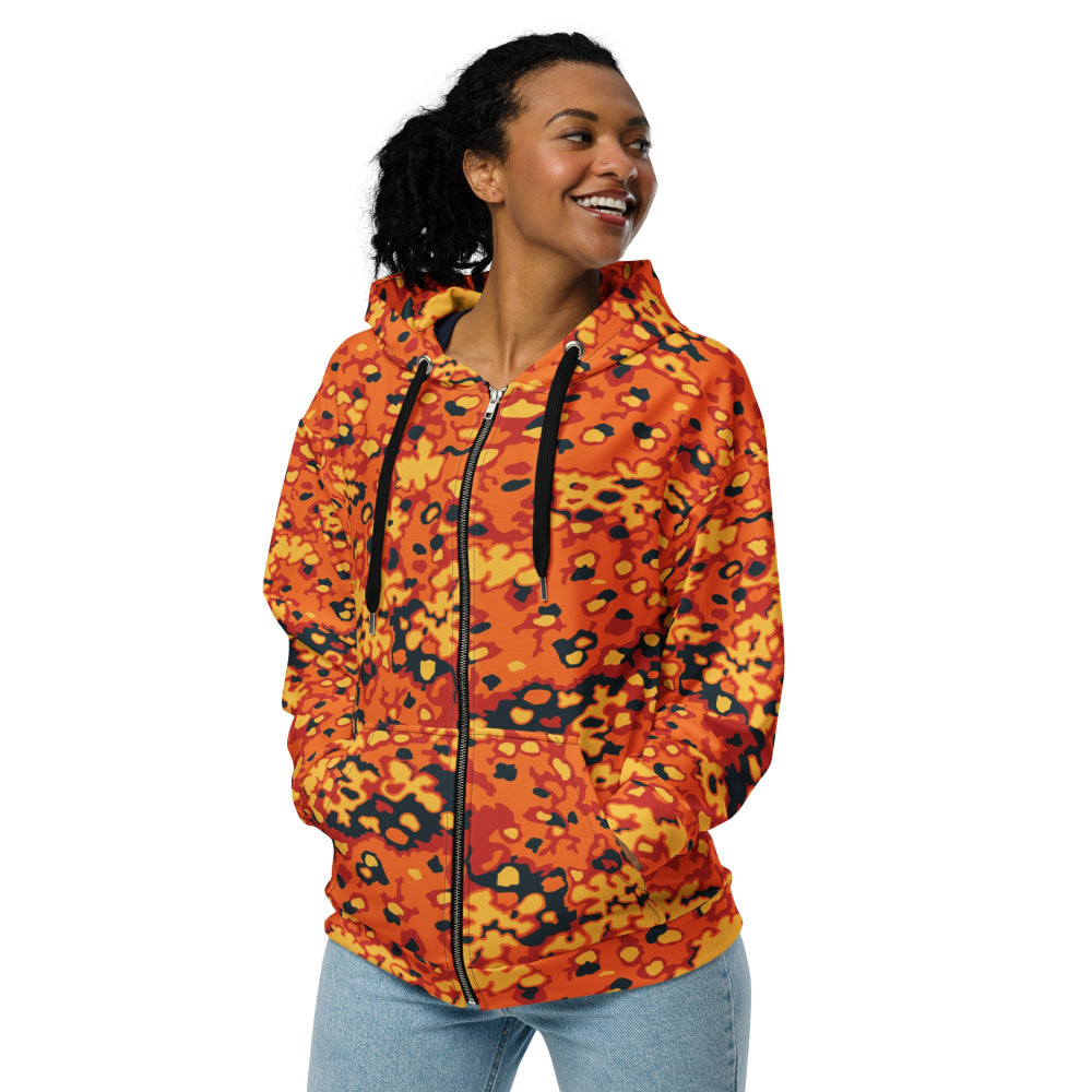 Oakleaf Glow-Oak Hunter Orange CAMO Unisex zip hoodie - Zip Hoodie