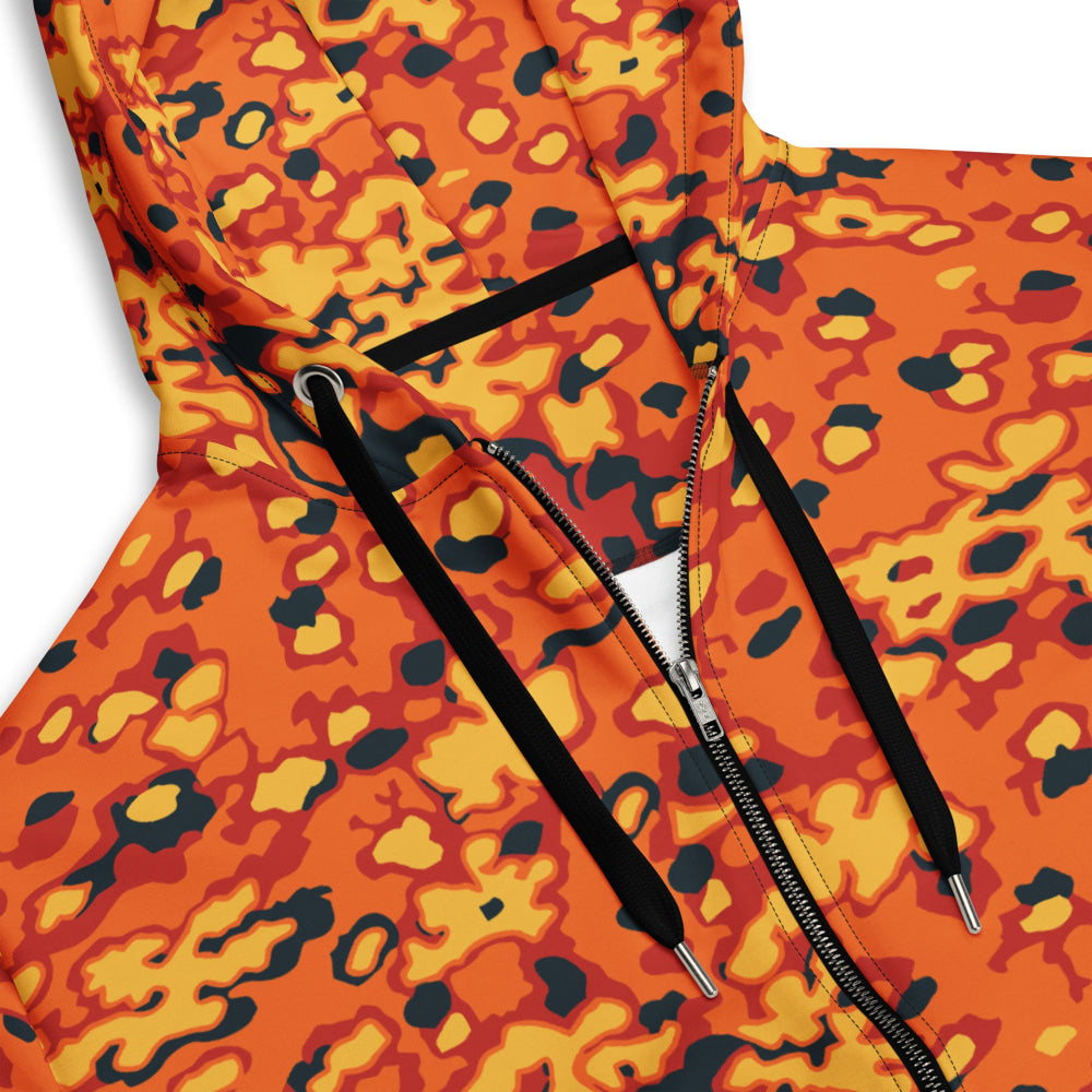 Oakleaf Glow-Oak Hunter Orange CAMO Unisex zip hoodie - Zip Hoodie