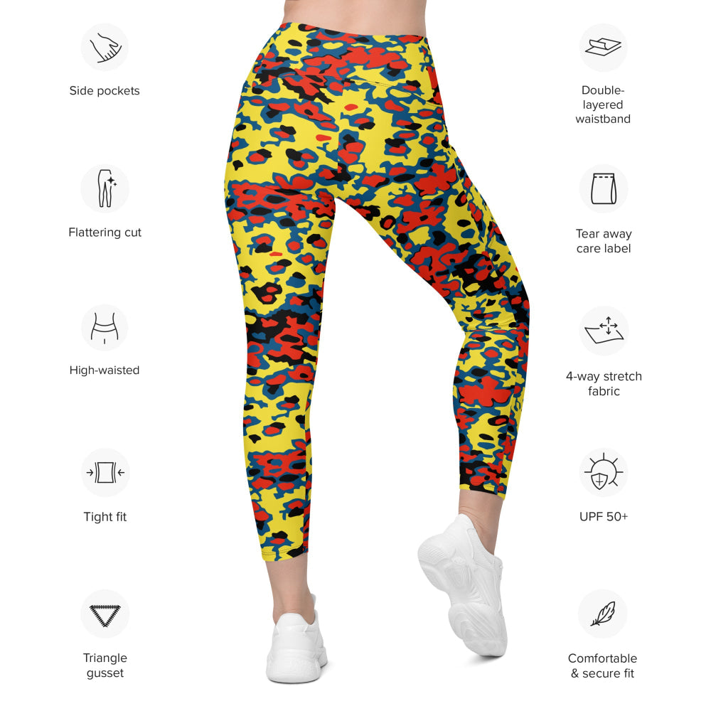 Oakleaf Glow-Oak Red CAMO Leggings with pockets - Womens With Pockets