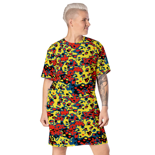 Oakleaf Glow-Oak Red CAMO T-shirt dress - 2XS - Womens T-Shirt Dress