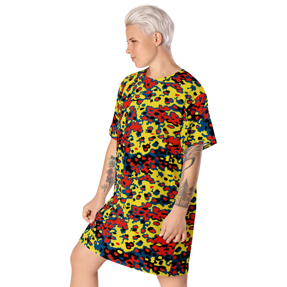 Oakleaf Glow-Oak Red CAMO T-shirt dress - Womens T-Shirt Dress