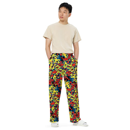 Oakleaf Glow-Oak Red CAMO unisex wide-leg pants - Unisex Wide-Leg Pants