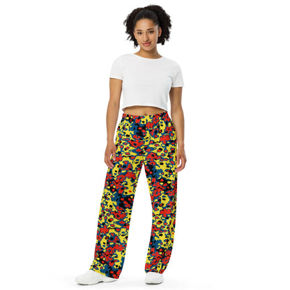 Oakleaf Glow-Oak Red CAMO unisex wide-leg pants - Unisex Wide-Leg Pants