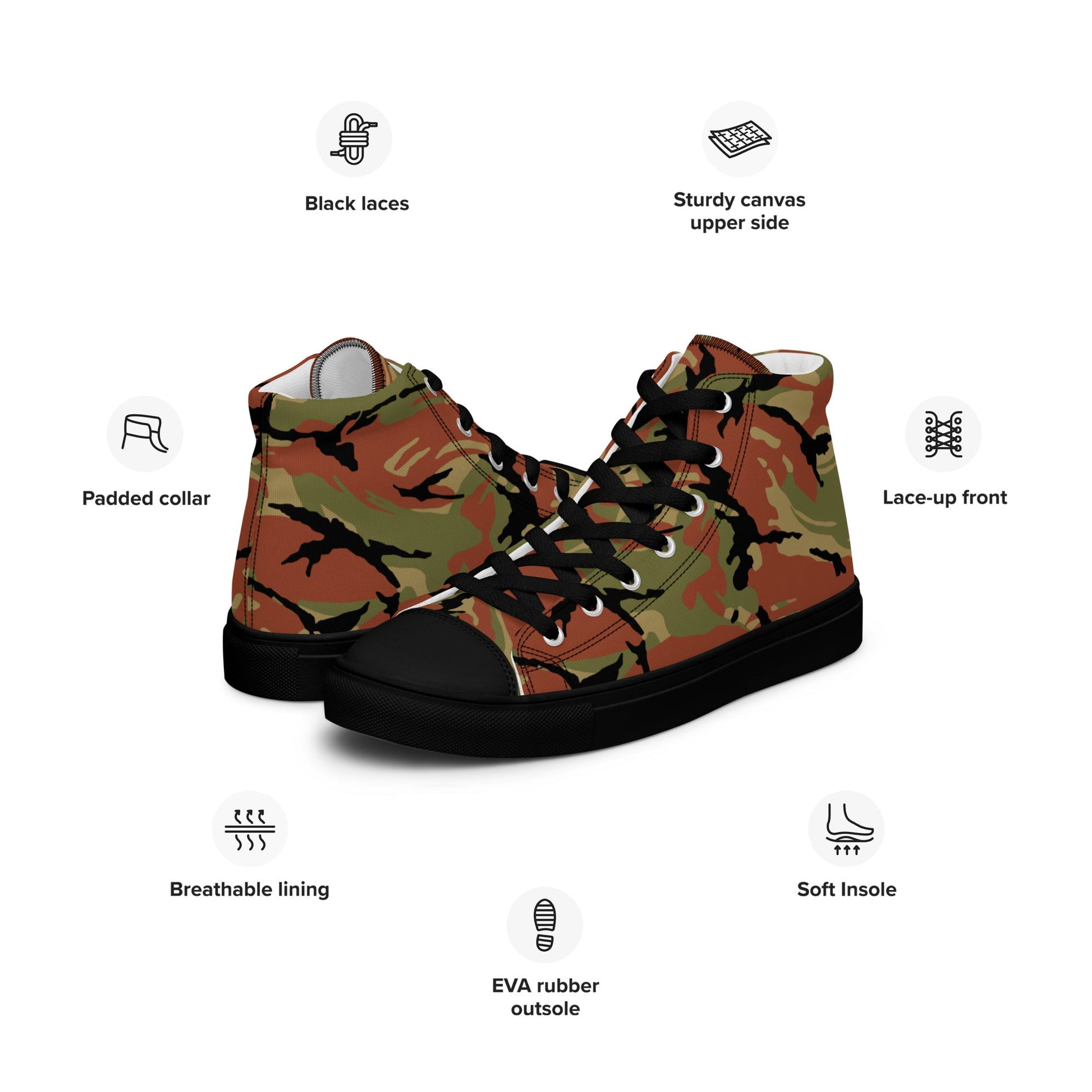 Omani DPM Royal Army CAMO Mens high top canvas shoes - High Top Canvas Shoes