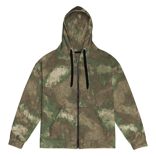 Fractal Earthshadow CAMO Unisex Zip Hoodie - 2XS