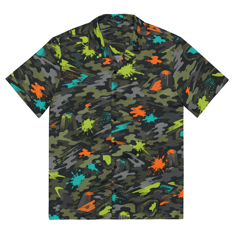 Paintball Impact Strike CAMO Unisex Short-Sleeve Button Shirt - 2XS - Button-Up