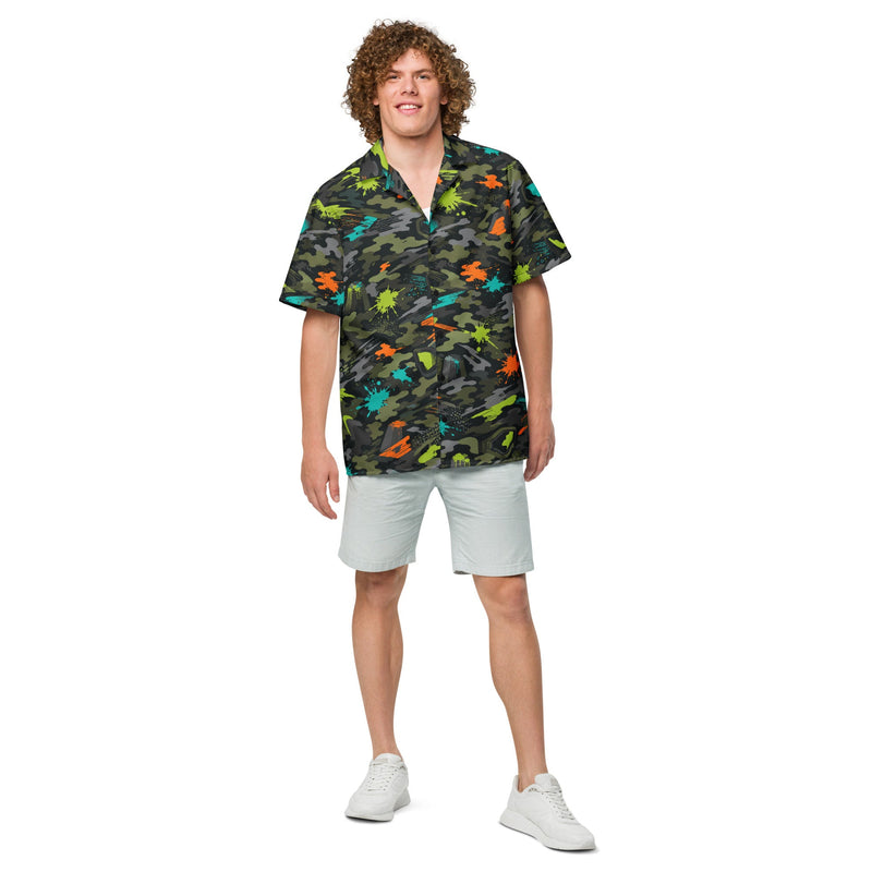 Paintball Impact Strike CAMO Unisex Short-Sleeve Button Shirt - Button-Up