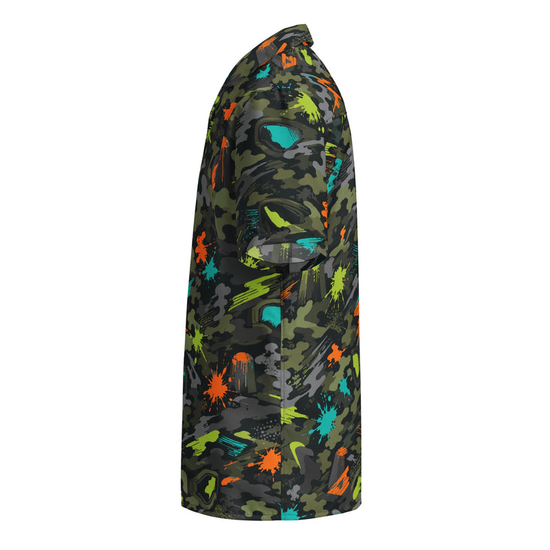 Paintball Impact Strike CAMO Unisex Short-Sleeve Button Shirt - Button-Up