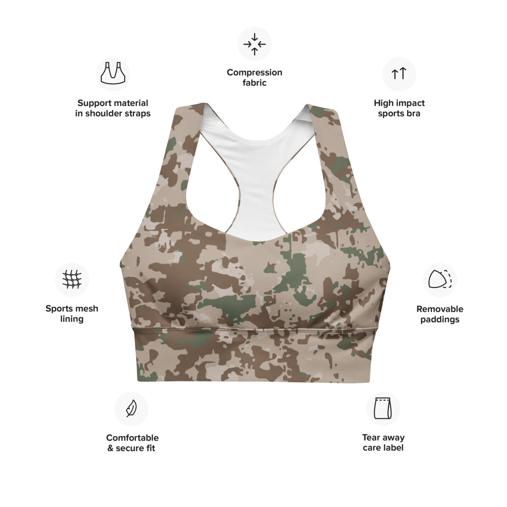 Pakistani Army Arid CAMO Longline sports bra - Womens Sports Bra